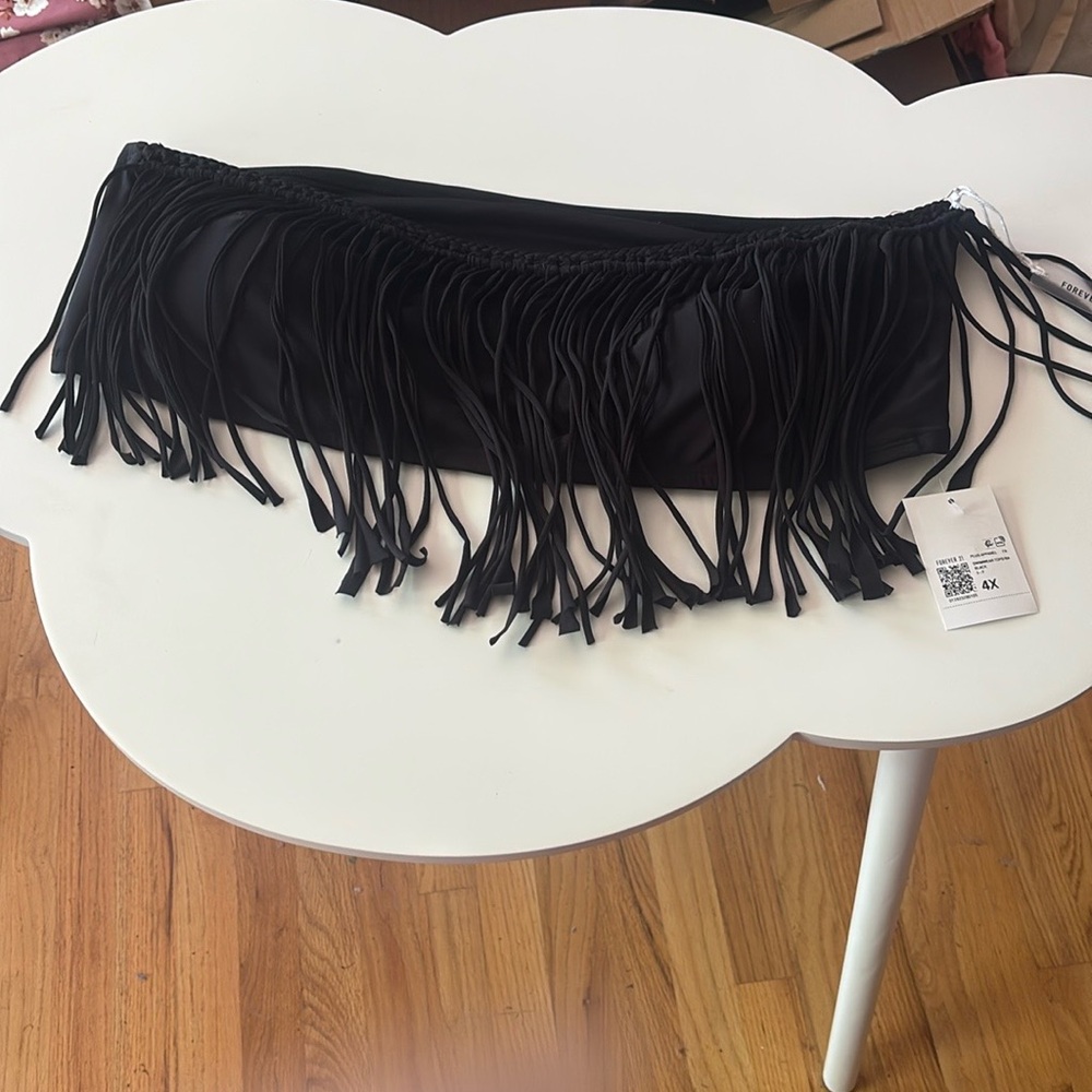 Forever 21 Black Fringe Swimwear Top - Picture 2 of 6